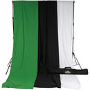 Savage Accent Muslin Background Kit (10 x 24', White/Black/Green)