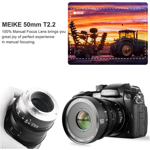 Meike 50mm T2.2 Manual Focus Cinema Prime Lens (E Mount)