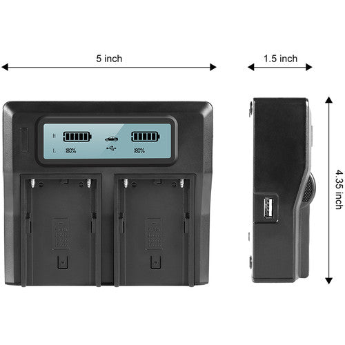 GVM BP-U65 5600mAh Battery and Dual Charger for Sony PMW/PXW Cameras