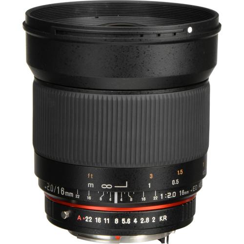 Rokinon 16mm f/2.0 ED AS UMC CS Lens for Pentax K APS-C Mount