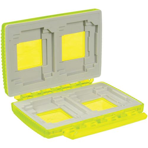 Gepe Card Safe Extreme Watertight Case - for Four Compact Flash (CF), Smart Media (SM), Memory Stick (MS), Multi Media (MMC) or Secure Digital Cards (Neon Green)