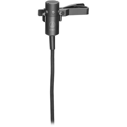Audio-Technica AT831cH Cardioid Condenser Lavalier Mic for cH-Style Body-Pack Transmitters - Black