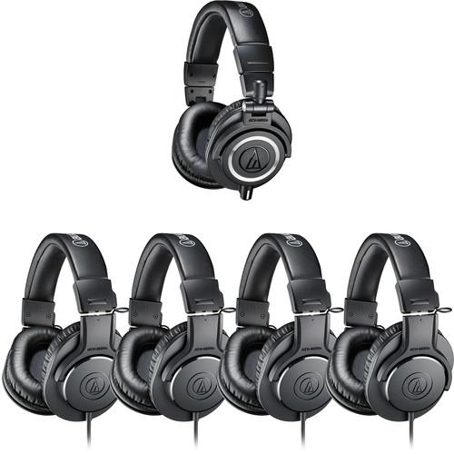 Audio-Technica ATH-PACK5 Professional Headphones Studio Pack - (1) ATH-M50x and (4) ATH-M20x