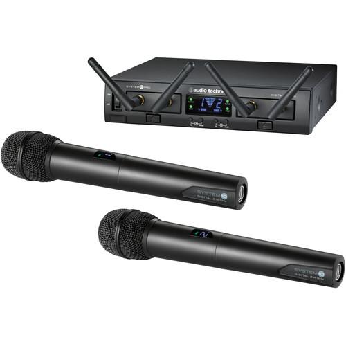 Audio-Technica ATW-1322 System 10 Pro Rackmount Digital Wireless with 2 Receiver Units & 2 Handheld/Tx Microphones