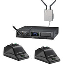 Audio-Technica ATW-1377 System 10 PRO Rack-Mount Digital Wireless System w/ 2 ATW-T1007 Mic Desk Stand Transmitters