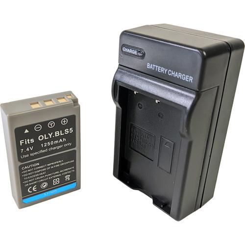 Bescor BLS50 Battery and Charger Kit for Select Olympus Cameras