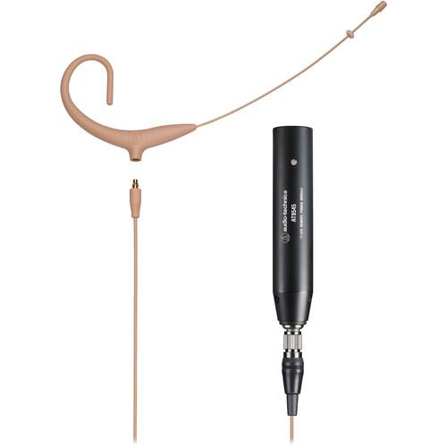 Audio-Technica BP892x-TH MicroSet Omni Condenser Headworn Mic - Detachable Cable & AT8545 Power Module - Beige