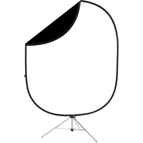 Savage Black/White Collapsible 6 x 7' Backdrop with 8' Stand