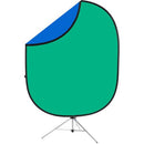 Savage Chroma Green/Blue Collapsible 6 x 7' Backdrop with 8' Stand