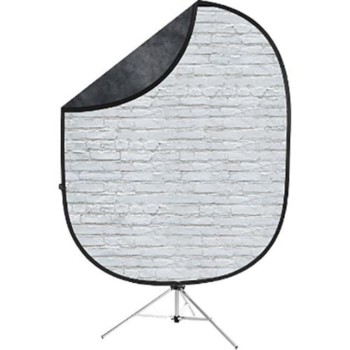 Savage Collapsible 5 x 7' Backdrop with 8' Stand Kit (White Brick/Dark Gray)