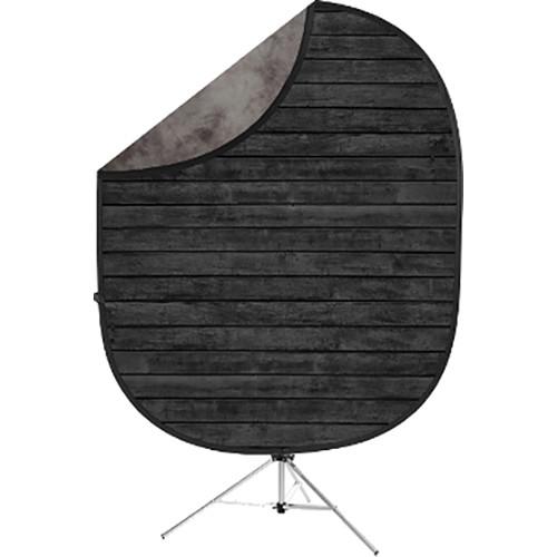 Savage Collapsible 5 x 7' Backdrop with 8' Stand Kit (Dark Planks/Light Gray)