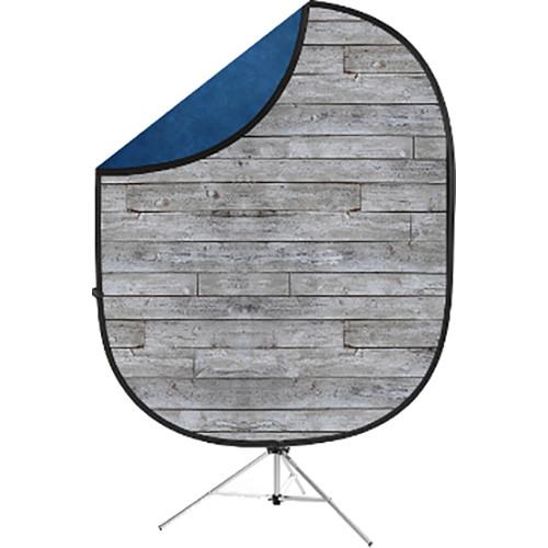 Savage Collapsible 5 x 7' Backdrop with 8' Stand Kit (Gray Pine/Blue)