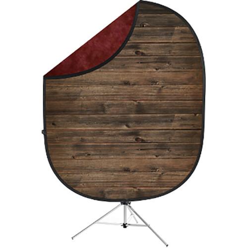 Savage Collapsible 5 x 7' Backdrop with 8' Stand Kit (Rustic Planks/Red)