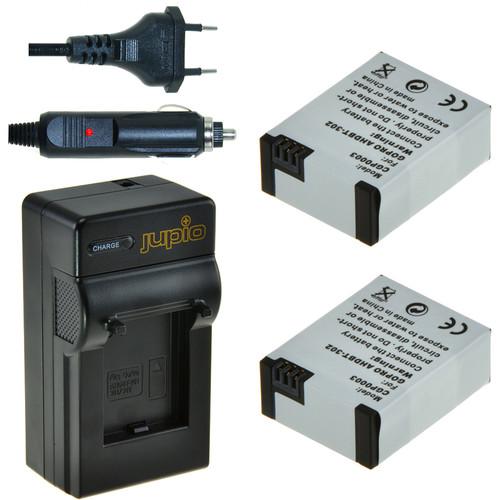 Jupio 2 x Lithium-Ion Battery Packs for GoPro HERO3/HERO3+ & Compact Single Charger