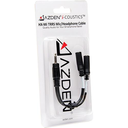 Azden i-Coustics HX-Mi TRRS Mic & Headphone Cable for Smartphones & Tablets