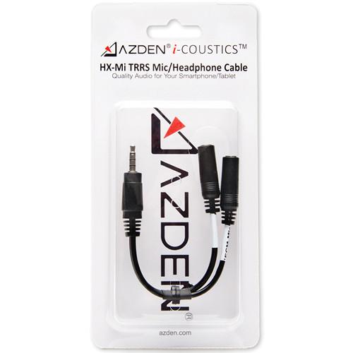 Azden i-Coustics HX-Mi TRRS Mic & Headphone Cable for Smartphones & Tablets