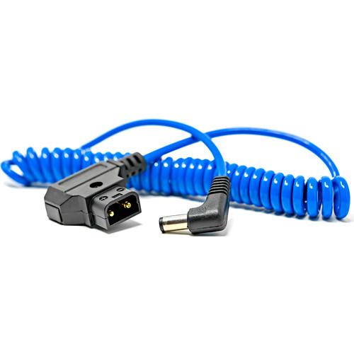 Kondor Blue Coiled D-Tap to DC 5.5 x 2.5mm Barrel Right-Angle Cable (Blue)