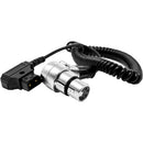 Kondor Blue Coiled D-Tap Male to 4-Pin XLR Female Right-Angle Power Cable (20 to 50")