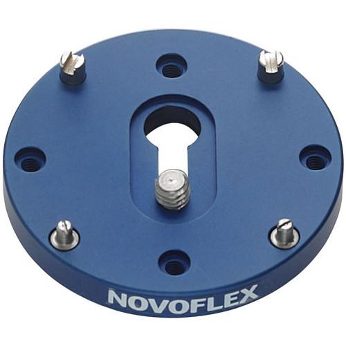 Novoflex QPL-6x6 Arca-Type Quick Release Plate for Q-Base System, 2.4" Round for Medium Format - with 1/4-20 & 3/8" Screws and Anti-Twist Pins