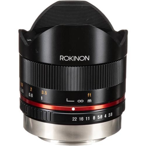 Rokinon 8mm f/2.8 UMC Fisheye II Lens for FUJIFILM X (Black)