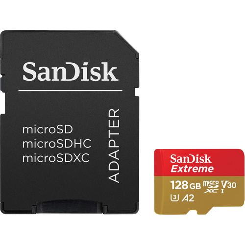 SanDisk 128GB Extreme UHS-I microSDXC Memory Card with SD Adapter