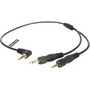 Saramonic SR-C2004 Dual Locking 3.5mm to Right-Angle 3.5mm Output Y-Cable for Two Wireless Receivers (13")