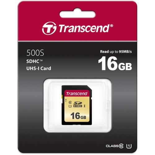 Transcend 16GB 500S UHS-I SDHC Memory Card