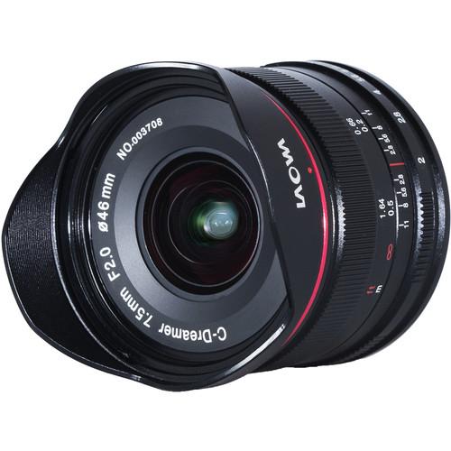 Venus Optics Laowa 7.5mm f/2 MFT Lens for Micro Four Thirds (Ultralight Version, Black)