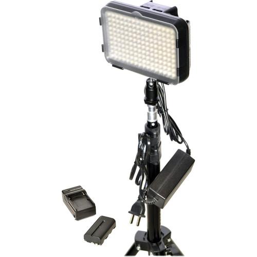 Bescor XT160 Bi-Color LED On-Camera 1-Light Kit with Stands and Battery