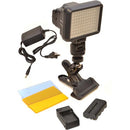 Bescor XT96 On-Camera Light Kit with Battery, Charger, AC Adapter, and Clamp