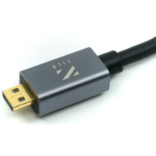 ZILR 4Kp60 Hyper-Thin High-Speed HDMI to Micro-HDMI Secure Cable (17.7")