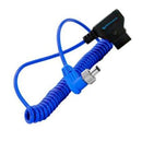 Kondor Blue Coiled D-Tap to Locking DC 2.5MM Right Angle Cable
