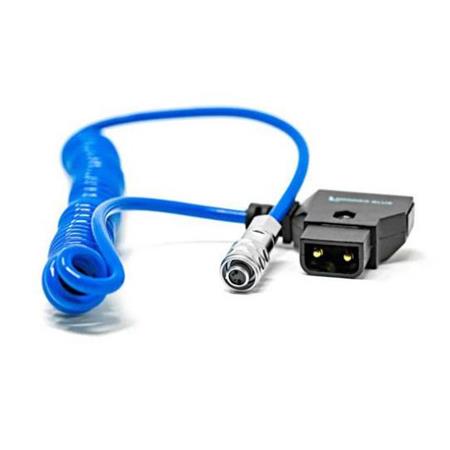 Kondor Blue Coiled D-Tap to BMPCC 6K/4K Power Cable for Blackmagic - Blue