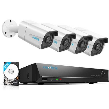 Reolink RLK8-800B4 4K Ultra HD 8-Channel 2TB PoE Security System with 4x Cameras